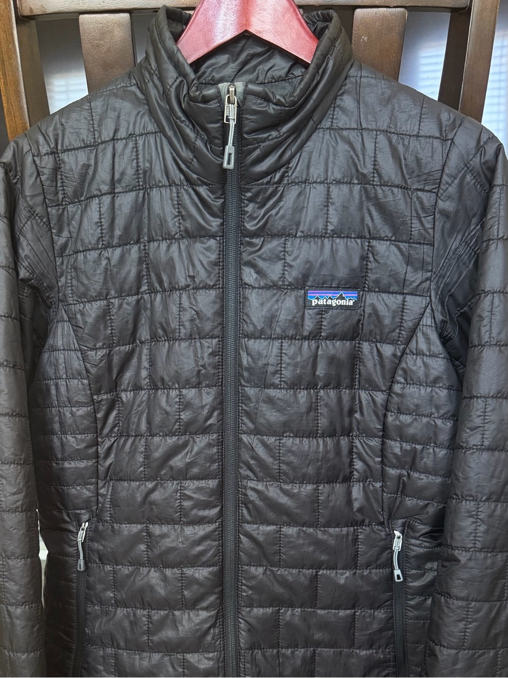 Patagonia Nano Puff Jacket Womens Medium Black Puffer Coat Excellent Condition